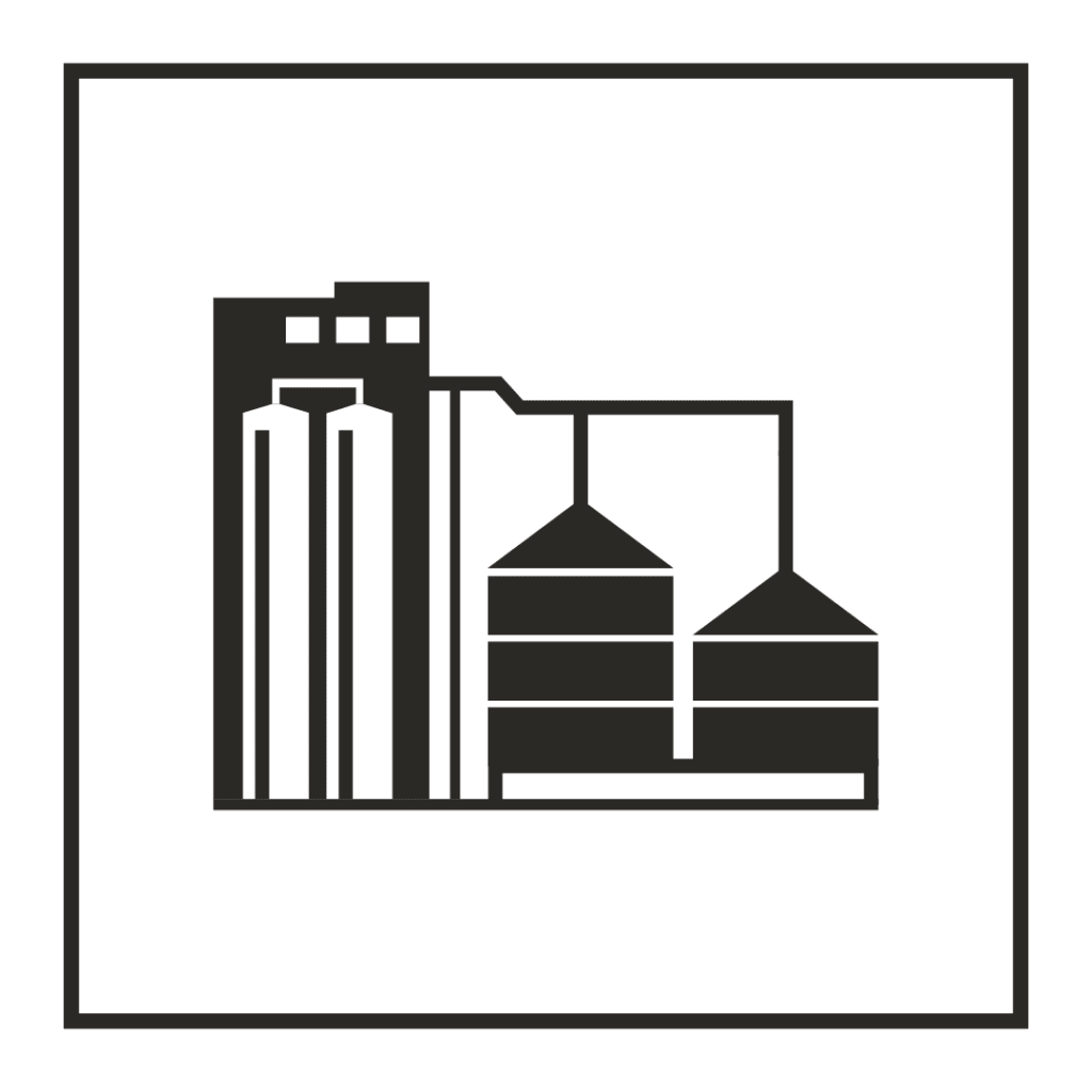 Grain Storage System A black grain storage system icon.