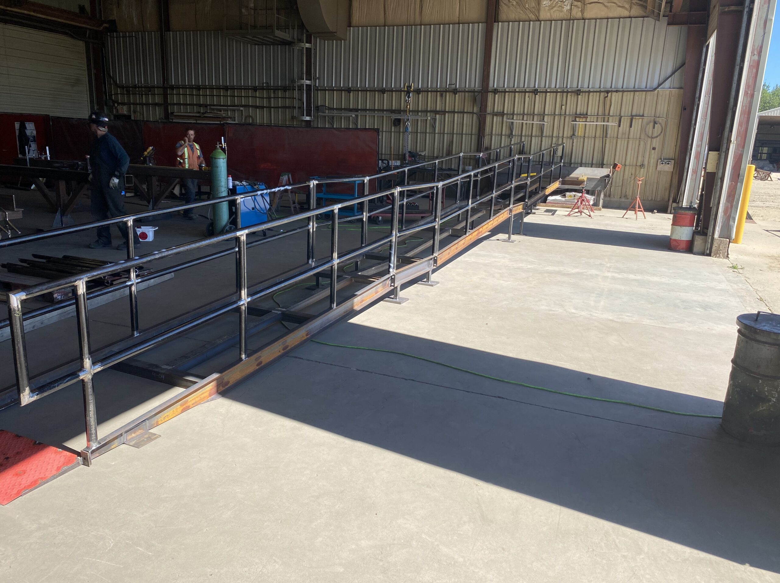 The Redwater School Access Ramp being built in the Flynn Bros Projects workshop.